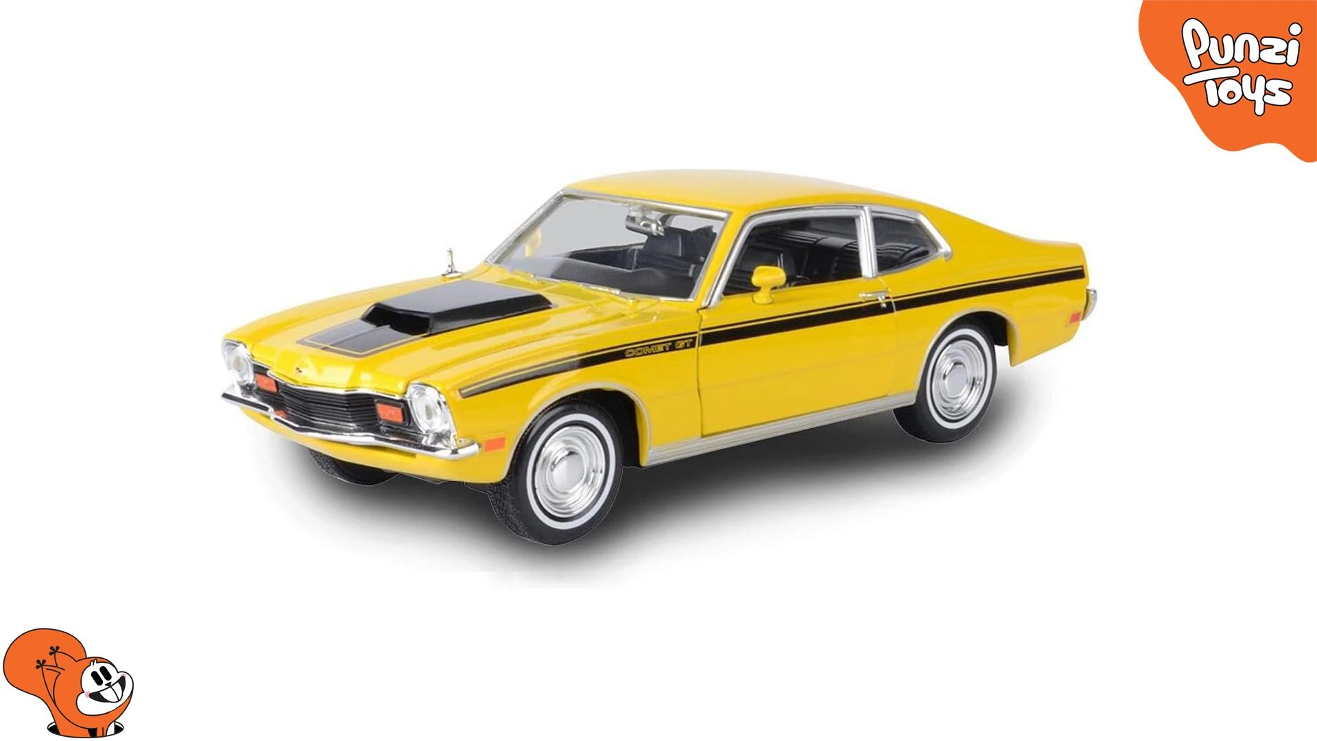 ماکت ماشین فلزی موتورمکس Motormax مدل 1:24 1971 Mercury Comet GT زرد