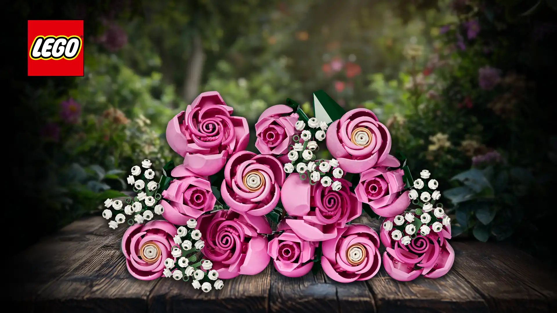 بنر دسکتاپ LEGO Botanicals Bouquet Of Pink Roses