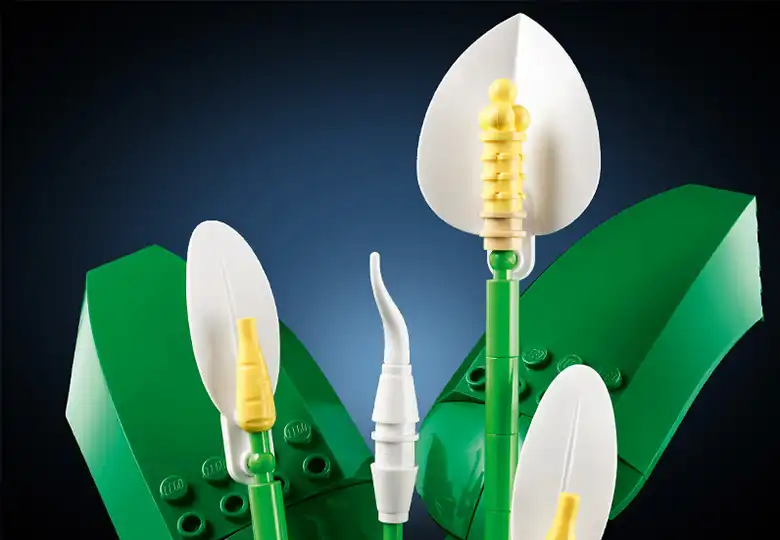 عکس لگو گلدان آماده شده LEGO Botanicals Peace Lily