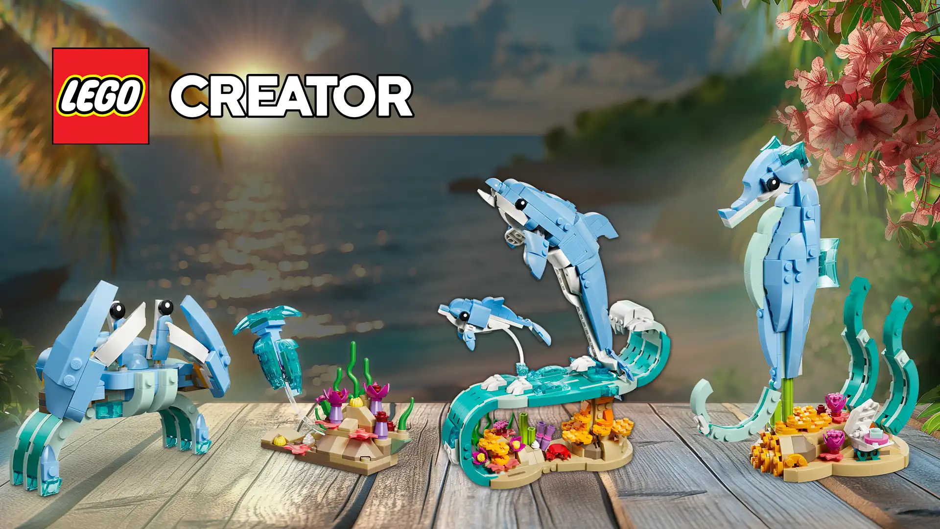 بنر دسکتاپ LEGO Creator Sea Animals: Beautiful Dolphins