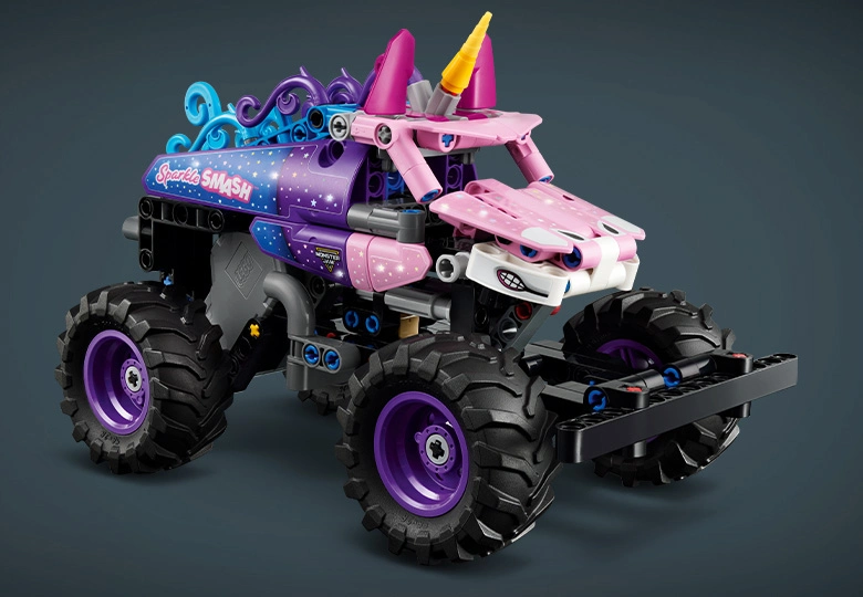 لگو ماشین خاص یونیکورنی و قدرتمند LEGO Technic Monster Jam Sparkle Smash Pull-Back 42220