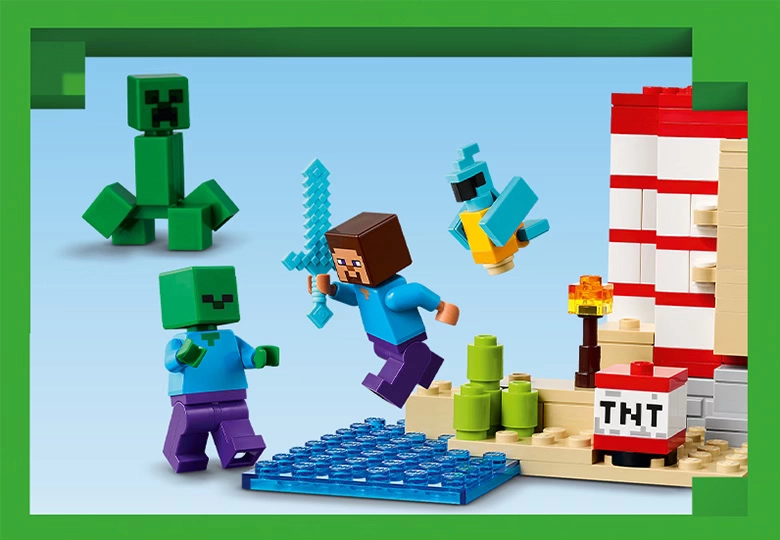 مینی فیگورها و ماب های LEGO Minecraft The TNT Jungle House