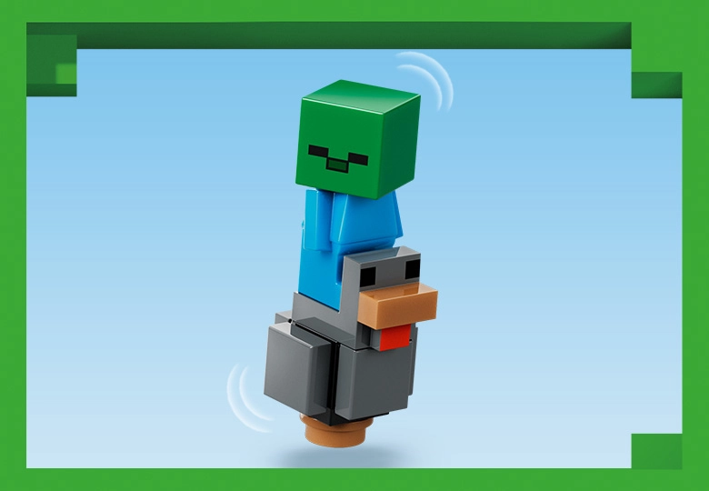عکس جنگیدن با baby zombie در LEGO Minecraft Chicken Farm 21585