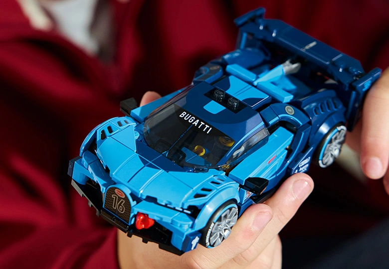 عکس لگو ماشین بوگاتی آبی متالیک LEGO SPEED Champions Bugatti Vision Gran Turismo برای بازی