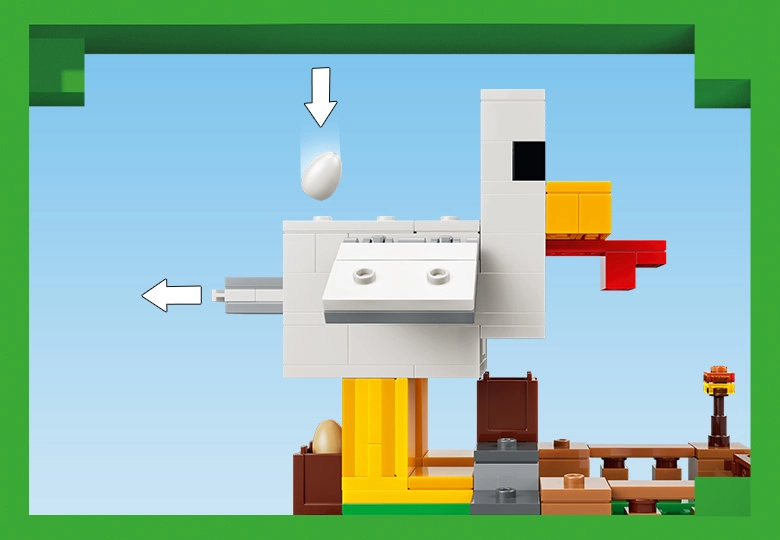 عکس جمع کردن تخم مرغ LEGO Minecraft Chicken Farm 21585