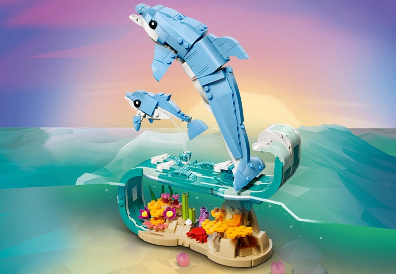 عکس ساخته شده دلفین های زیبا LEGO Creator Sea Animals: Beautiful Dolphins