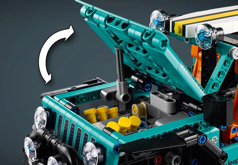 عکس کاپوت بازشو LEGO Technic Jeep Wrangler Rubicon