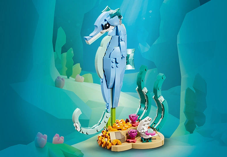 عکس ساخته شده اسب دریایی LEGO Creator Sea Animals: Beautiful Dolphins