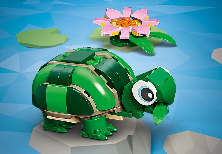 عکس لاک پشت LEGO Creator Turtle with a Water Lily Flower