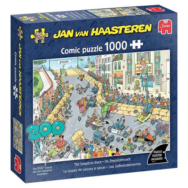 خرید پازل 1000 تکه Jan van Haasteren جامبو طرح مسابقه ماشین‌های دست‌ساز