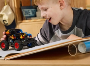 لگو تکنیک مدل 42219 مانستر Jam Grave Digger آتش و یخ ساخته شده کامل