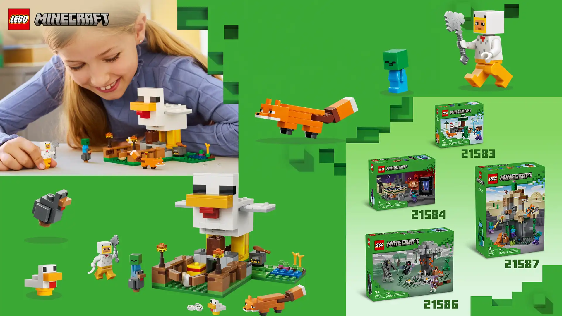 بنر اصلی دسکتاپ LEGO Minecraft Chicken Farm 21585