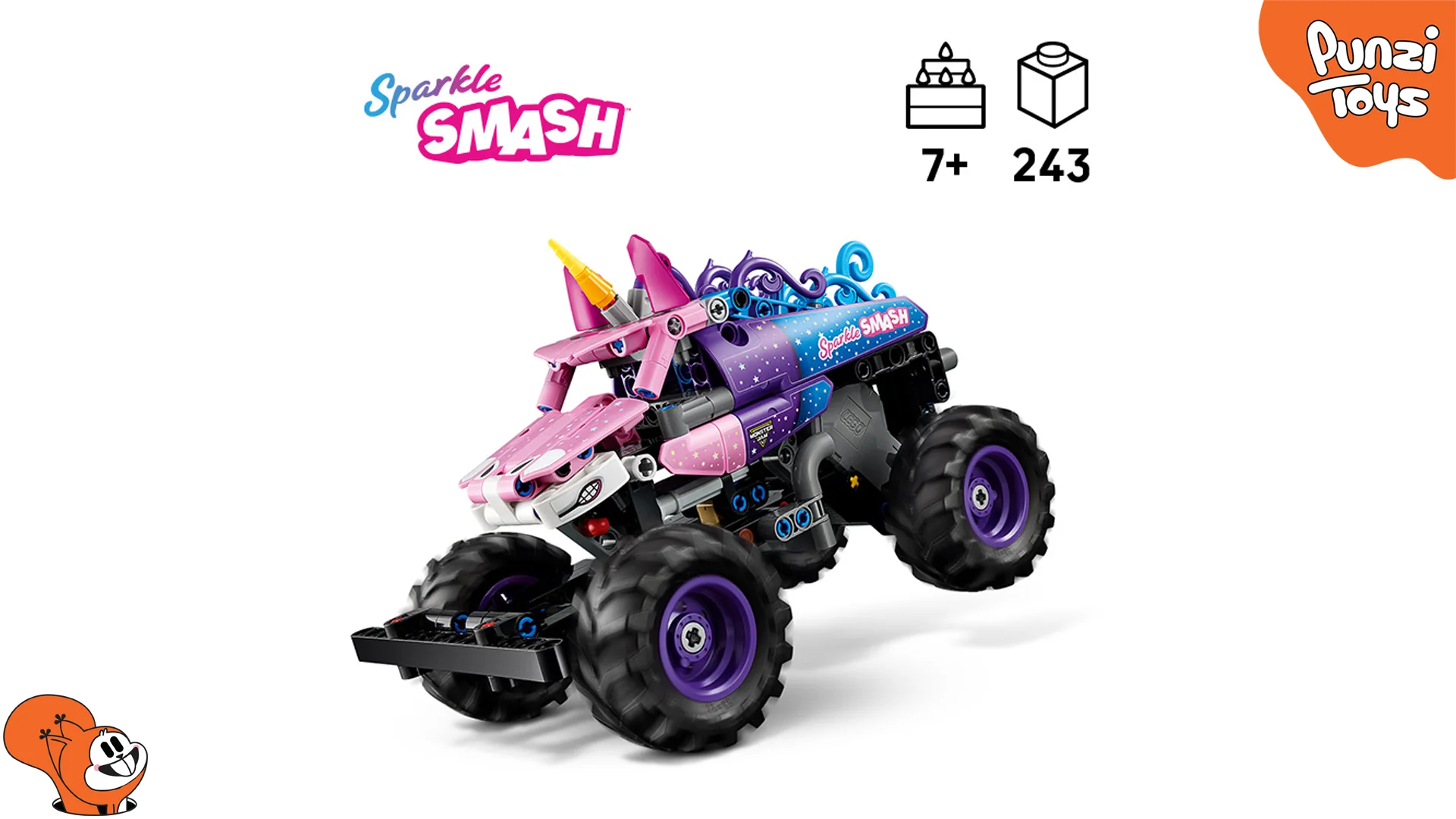 لگو تکنیک مدل 42220 اسپارکل Monster Jam Smash با مکانیزم عقبکش