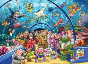تصویر پازل 1000 تکه معمایی Wasgij Original 43 Aquarium Antics