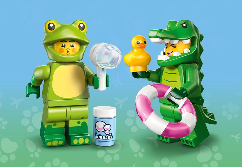 عکس تمساح و قورباغه Minifigures Animals Series 28