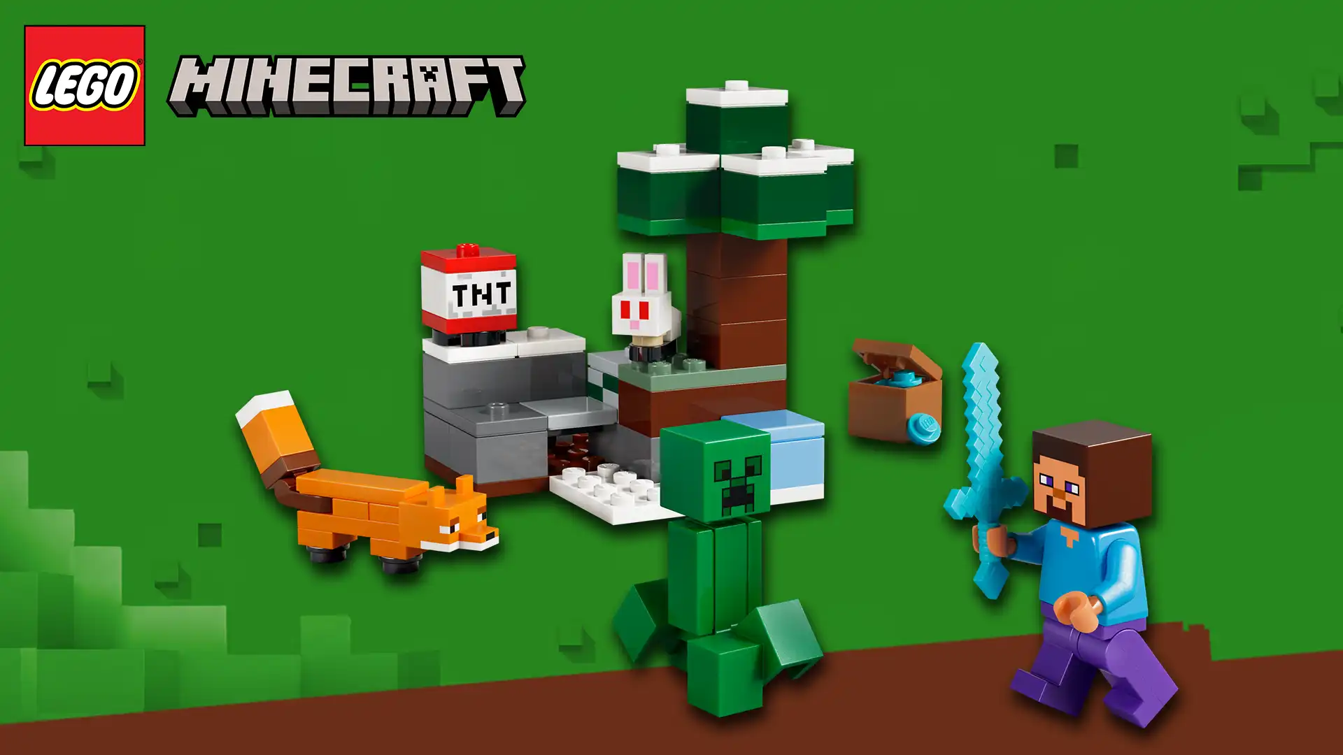 بنر دسکتاپ LEGO Minecraft Steve's Taiga Adventure