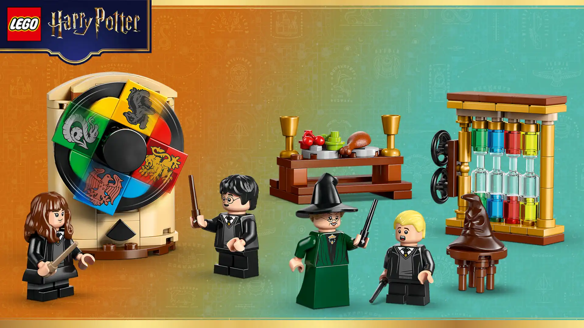 بنر دسکتاپ Lego Harry Potter Hogwarts Castle Sorting Hat Ceremony