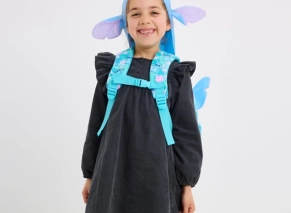 کوله پشتی پیش دبستانی دخترانه Stitch با سه محفظه زیپدار