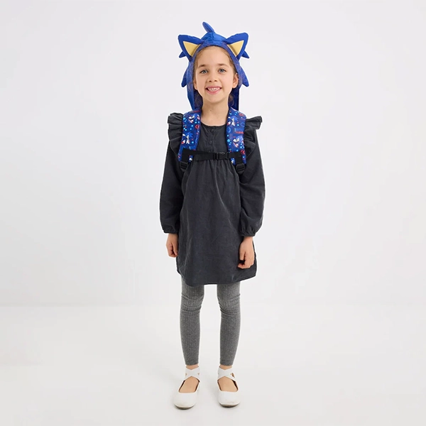 کوله پشتی کودک اسمیگل طرح Sonic با گوش و تیغ سهبعدی Sonic