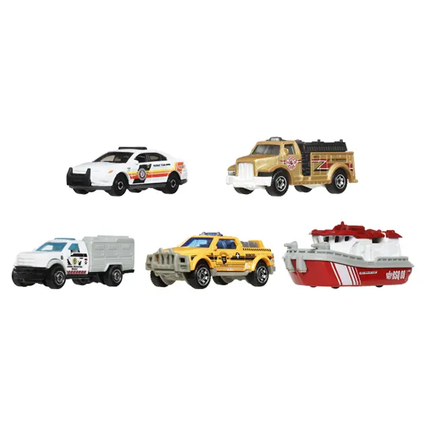بسته پنجعددی ماشین فلزی Matchbox MBX Rescue IV کد JBX32